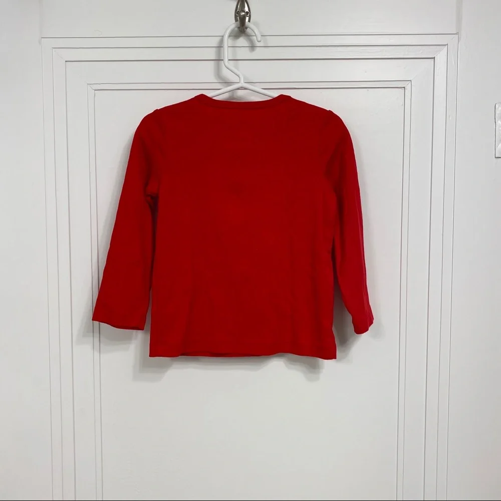 CARTERS Red & Silver But First Presents Size 3 Toddler Long Sleeve Christmas